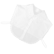 Organza Embroidery Fake Collar Detachable Half Shirt Blouse White