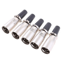 5X XLR 3 Pin Male MIC Jack Plug Audio Microphone Cable Connector