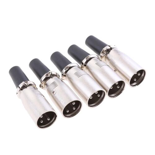 5X XLR 3 Pin Male MIC Jack Plug Audio Microphone Cable Connector 2