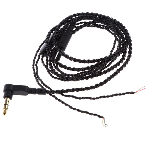 3.5mm Earphone Audio Cable & Mic Replacement Headphone Braided Wire DI