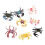 Plastic PVC Crab Model Kids Toy 8pcs Multi-color 3