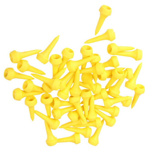 100PCs Yellow Plastic Golf Tees Golfer Aid Tool 2