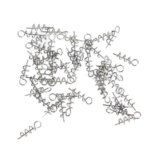 50pcs Soft Lure Baits Hook Pin Spring Fixed Lock Fishing Latch Screw N