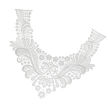 Vintage Lace Embroidered Neckline Collar Neck Patch Sewing Applique Wh