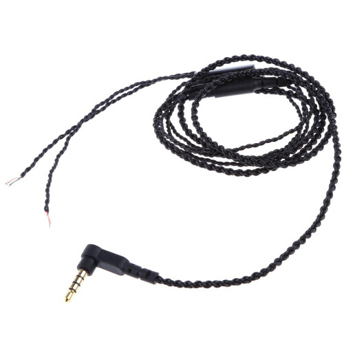 3.5mm Earphone Audio Cable & Mic Replacement Headphone Braided Wire DI 2