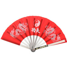 Chinese Kung Fu Martial Arts Tai Chi Dragon Stainless Steel Frame Fan
