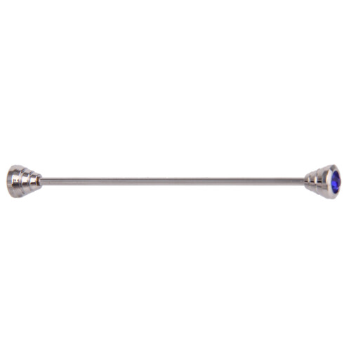Men Necktie Blue Rhinestone Collar Cusp Bar Clasp Tie Clip Brooch Pin