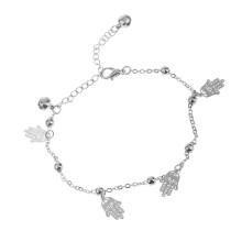 Hamsa Fatima Hand Bell Tassel Barefoot Bracelet Ankle Anklet Chain Sil
