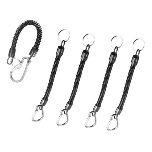 5pcs Retractable Fishing Lanyard Coiled Tether Secure Tackle Tools Sil 1
