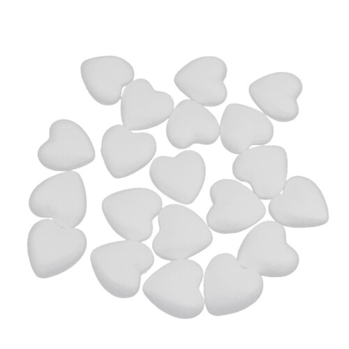 20Pcs 60mm White Modelling Craft Polystyrene Foam Love Heart 1