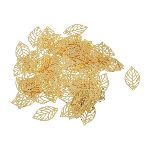 Alloy Golden Pierced Tree Leaf 2