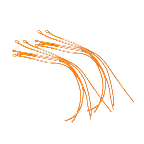 10Pcs Braided Fly Fishing Line Leader Loop Connectors Orange Capacity 2