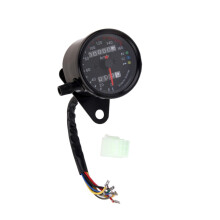 Universal Motorcycle Dual Odometer Speedometer Gauge LED Background Li