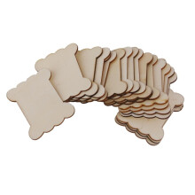 20Pcs Wooden Blank Thread Ribbon Twine Reel Organizer Flat Spools