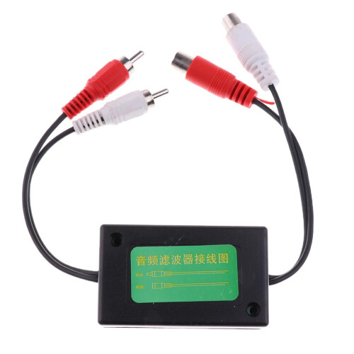 2 RCA to 2 RCA Ground Loop Isolator Noise Audio Filter for Car Home S