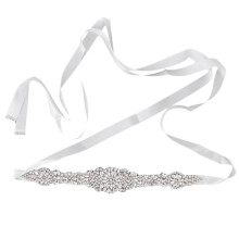 Wedding Bridal Dress Sash Belt Crystal Rhinestones Belt Sash With Bead