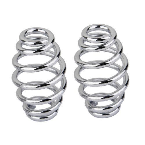 3" Chrome Coiled Solo Seat Springs For Harley Chopper Bobber Motorcycl