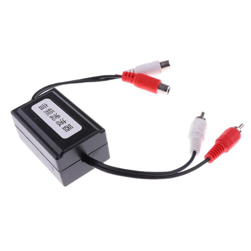2 RCA to 2 RCA Ground Loop Isolator Noise Audio Filter for Car Home S 1