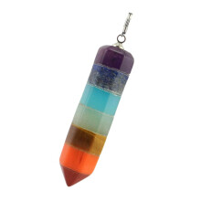 Reiki Energy Crystal Wand Dowsing Pendulum Scrying Dowser w/ 7 Chakra