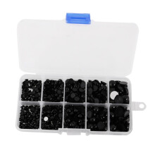 760 Pieces Round Flat Black Eyes Safety Plastic Eyes for Dolls Making
