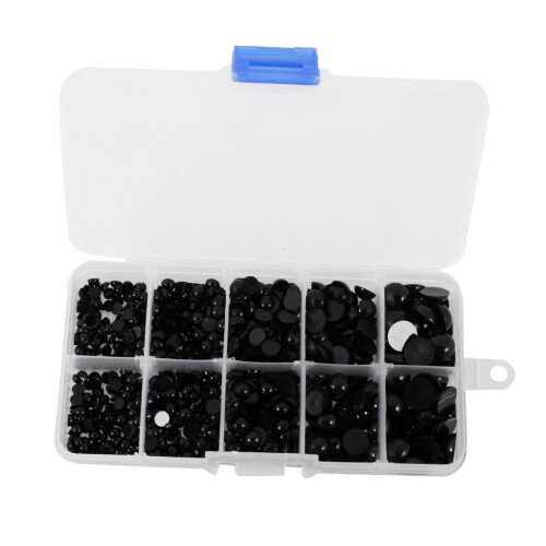 760 Pieces Round Flat Black Eyes Safety Plastic Eyes for Dolls Making