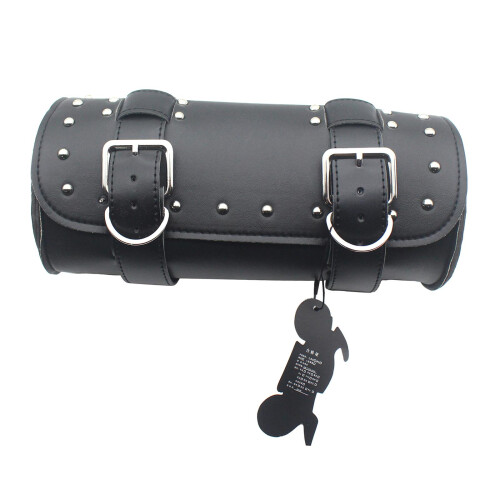 Leather Motorcycle Tool Bag Fork Handlebar Buckle Bags Black for 1