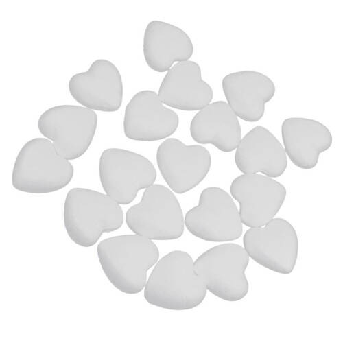 20Pcs 60mm White Modelling Craft Polystyrene Foam Love Heart 2