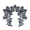 1Pair Embroidered Neckline Collar Flower LaceTrimming Applique Black 2