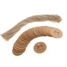 100 Vintage Round Kraft Paper Tags Thank You Gift Tags Party Hanging C