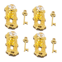Set of 4 Dolls House Miniature Door Lock with Crystal Keys 12th