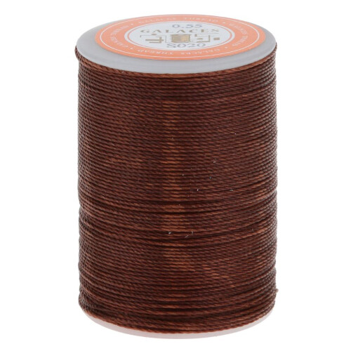 Leather Craft Handwork Sewing Round Waxed String Thread 0.55mm Dark Br 1