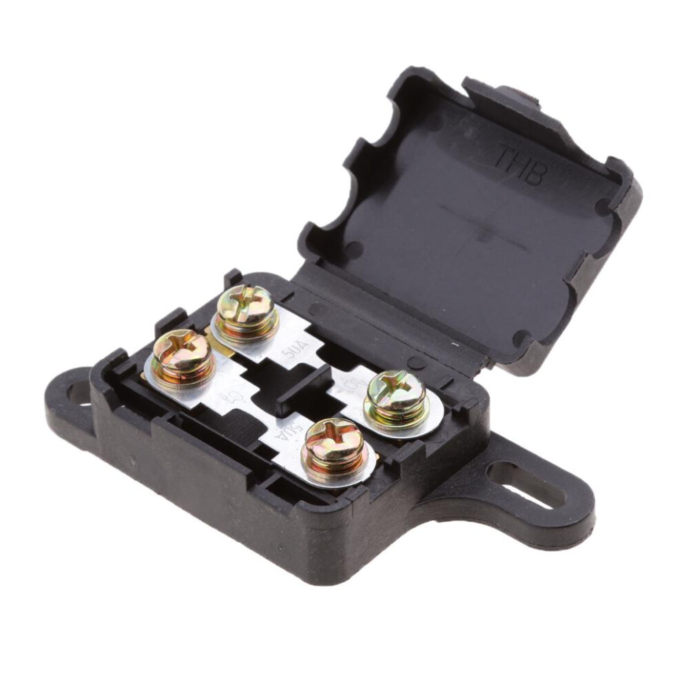 Automotive 2 Way Ang 50A Fuse Holder Bolt Fusebox Block Waterproof Cas 6901423386327
