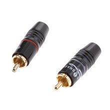 2X Copper AV RCA Plug Audio Cable Male Connector Gold Plated Hi-Fi Lou