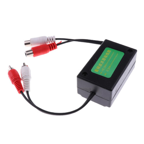2 RCA to 2 RCA Ground Loop Isolator Noise Audio Filter for Car Home S 2