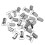 20pcs Webbing Hook Pacifier Suspender Clips Silver 20mm 2