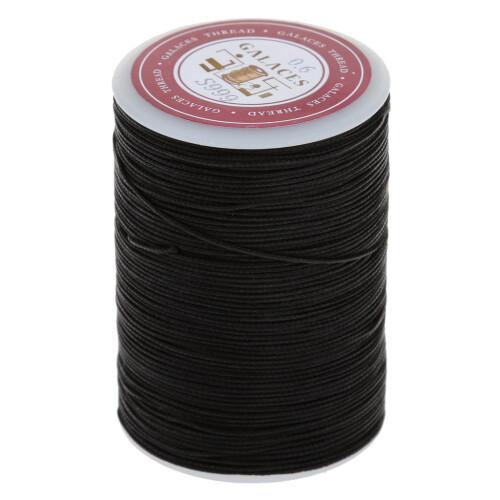 Leather Craft Handwork Sewing Round Waxed String Thread 0.6mm Black 1