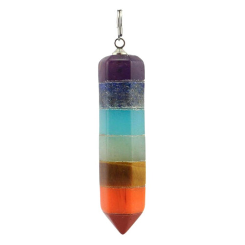 Reiki Energy Crystal Wand Dowsing Pendulum Scrying Dowser w/ 7 Chakra 1