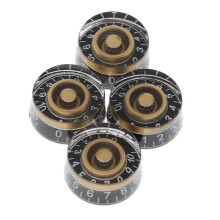 Black Gold Control Knob Acrylic Speed Knob w/ White Word for Electric