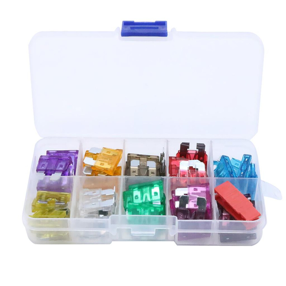 50 Pieces Car Motorcycle Truck Ato Atc Blade Fuses Kit With Puller 6901423387164
