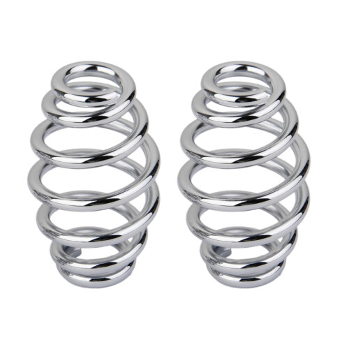 3" Chrome Coiled Solo Seat Springs For Harley Chopper Bobber Motorcycl 2