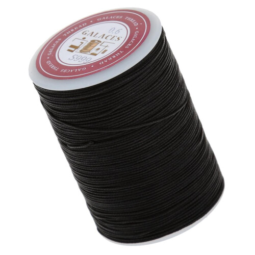 Leather Craft Handwork Sewing Round Waxed String Thread 0.6mm Black