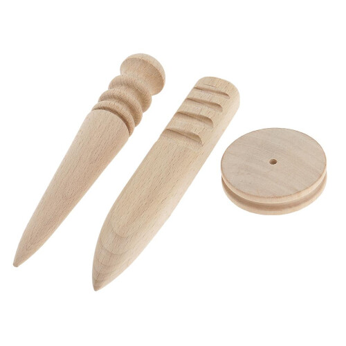 Multi-Size Wood Slicker Leather Edge Burnisher Leathercraft Burnishing 2