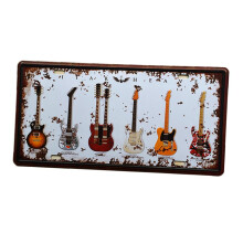 Vintage Metal Tin Sign Plaque Cafe Wall Decor Art Poster Sheet 6 Guita