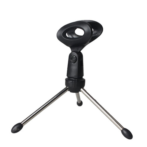 Adjustable Metal Tripod Desktop Table Mic Microphone Clip Holder Stand