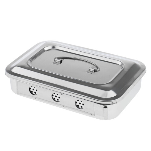 Steel Instrument Storage Hole Box with Lid Tools   Veterinary #A 1