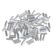 100pcs Single Aluminum Fishing Crimp Sleeves Tube Wire Leader Sleeve 1