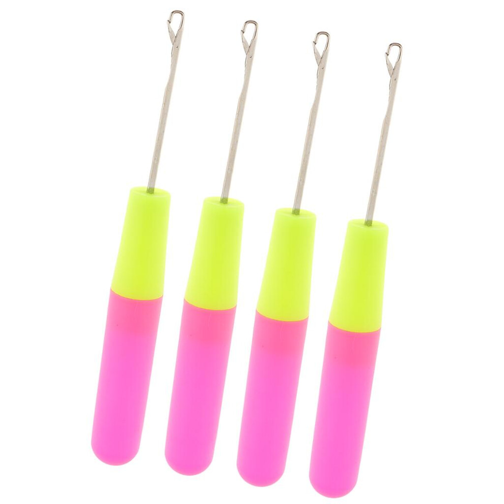 Unisex 4Pieces Weaving Latch Hook Dreadlock Crochet Needle Set For Micro Brai