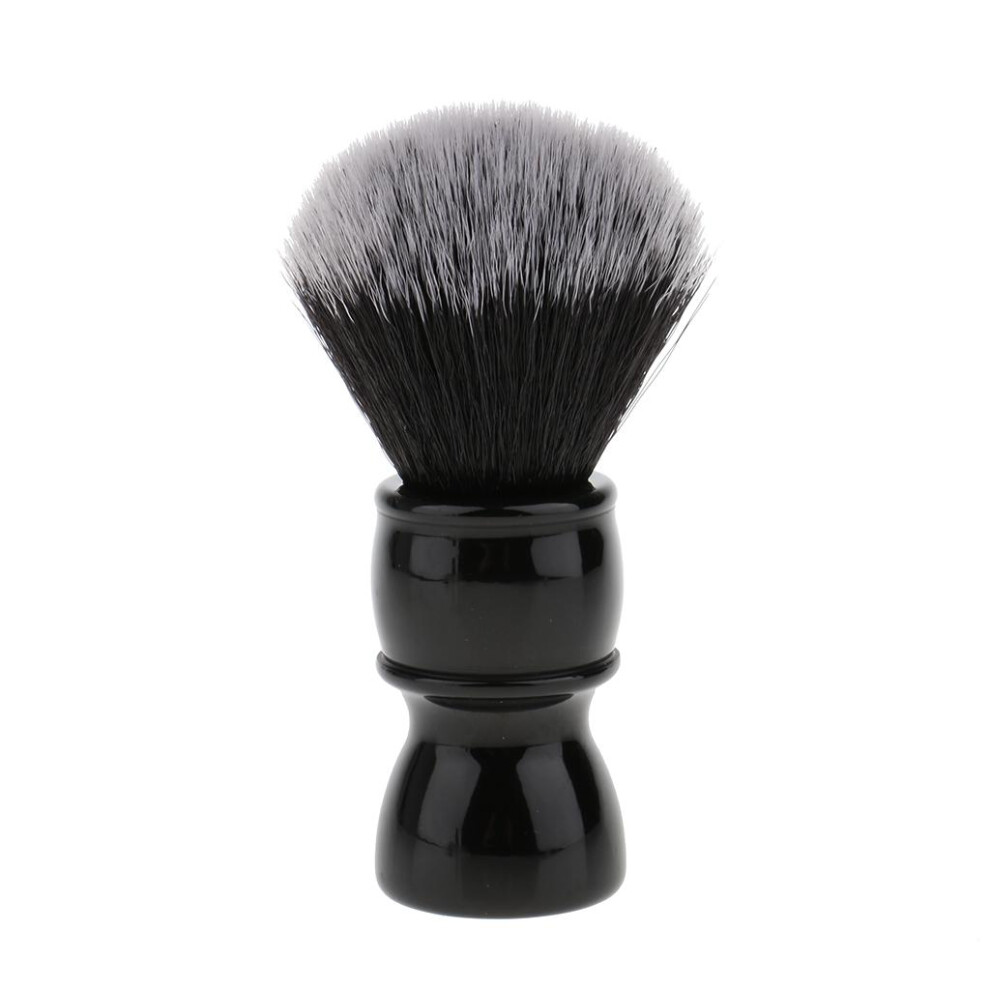 Men Barber Salon Shaving Grooming Brush Resin Handle Nylon Hair Black