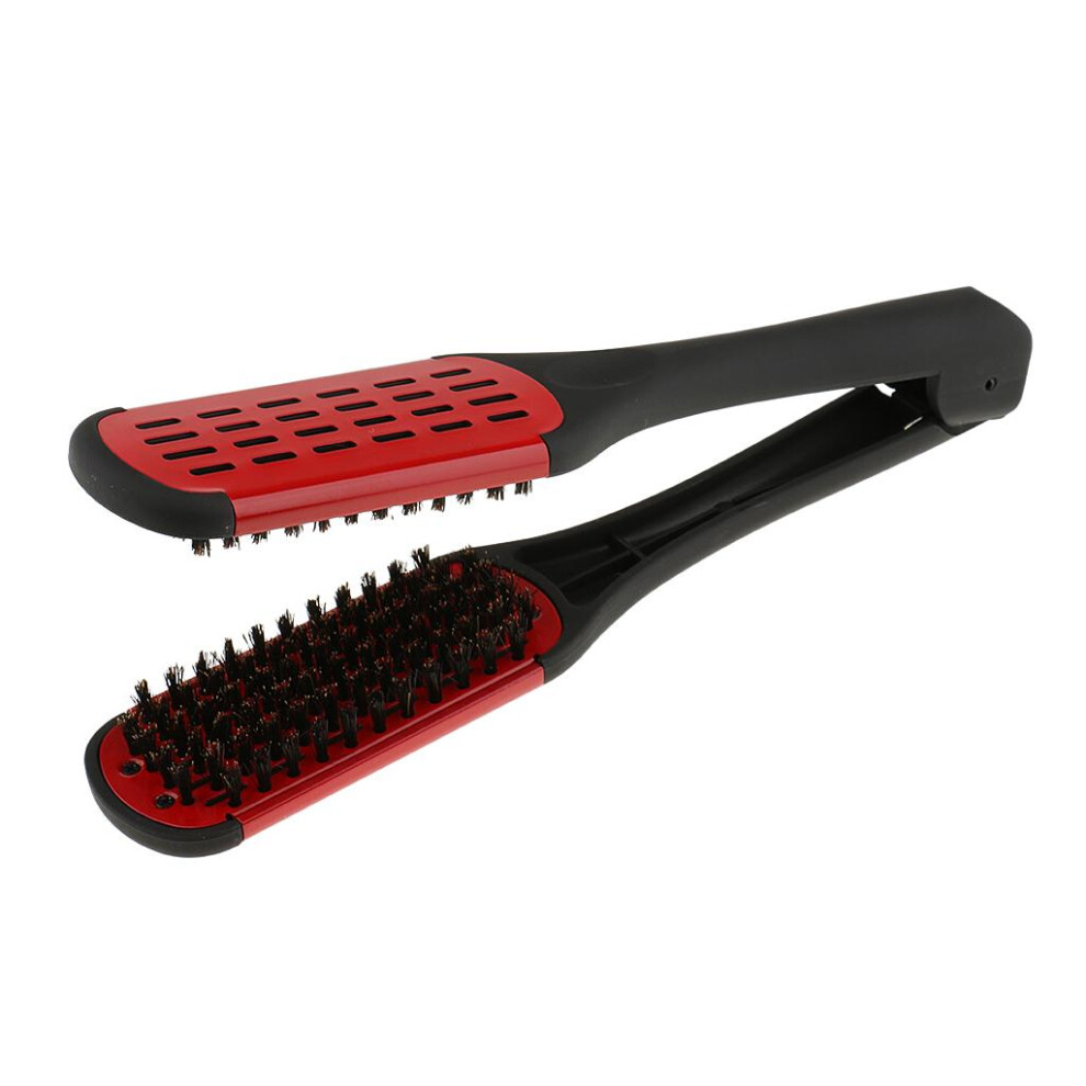 Bristle Hairdressing Straightener Hair Straightening Double Brush Comb