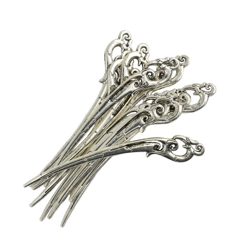 10Pieces Phoenix Pattern Antique Silver Metal Carved Hook Bookmarks Ha 2
